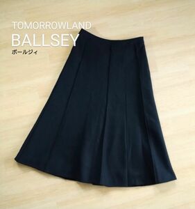 BALLSEY ボールジィ　トゥモローランド　ウール　フレアスカート　黒　綺麗め　ロング丈　美品