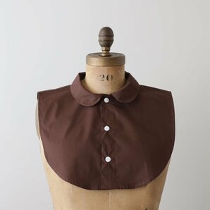 １０００円からスタート 重ねて楽しむ 付け襟 丸 襟  ブラウン コットン１００ ％ 丸襟 付け衿 E15Dの画像2