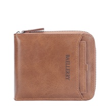 新作新入荷 ミニ財布 短財布 財布 メンズ レディース パスケース付き ポケット多数 機能性 サコッシュに最適 ブラウン_画像1