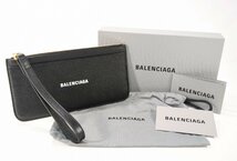 【極美品】BALENCIAGA バレンシアガ キャッシュジップ ポーチ コインケース カード 小銭 黒 ブラック コンパクト 箱あり 保存袋あり 637149_画像5