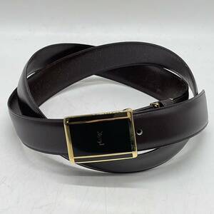 KO1295□YVESSAINTLAURENT イヴサンローラン ベルト レザー ブラウンサイズ YSL サンローラン