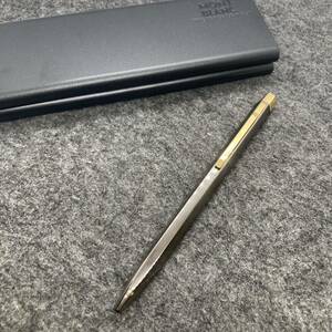 PE1428□MONTBLANC モンブランノック式 ボールペン レオナルド スタニウム仕上 メタリックブラック×ゴールド 筆記確認済み 箱付き