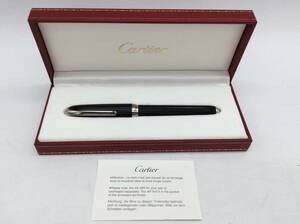 #1980 Cartier ボールペン カルティエ 筆記未確認 シルバー/ブラック ホールマーク 筆記用具 文房具 箱付き 現状品