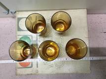 #1659 未使用 ADERIA COLOR GLASS ABスラック7 アデリア カラー グラス 5客組 ガラスコップ 昭和レトロ 長期個人保管 現状品_画像5