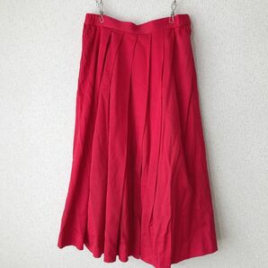 vintage プリーツ フレア スカート 赤　M相当