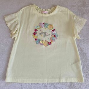 メゾピアノ　フルーツ刺繍Tシャツ　130