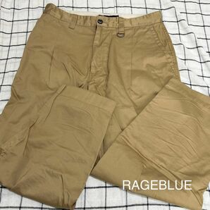 メンズ RAGEBLUE レイジブルー ベージュ パンツ 古着 美品 ゆったりめ パンツ ズボン ボトムス コットン チノパン