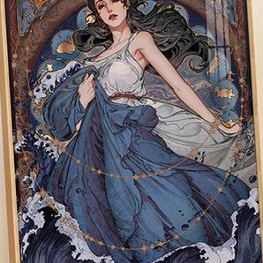 クロスステッチキット 蒼の女神 (11c、図案印刷あり)