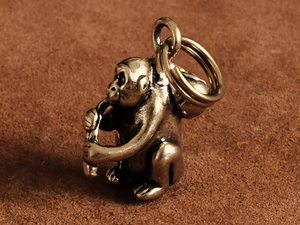  brass . key holder ( tree. real ) Monkey .. monkey . year key chain Gold two -ply ring brass animal goods brass Gold 