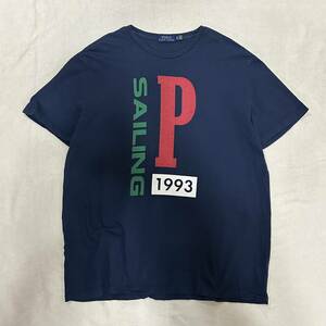 NYC発 POLO RALPH LAUREN 1993 P SAILING Tシャツ XL NAVY 1993 復刻バージョン