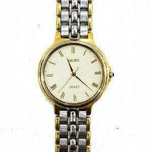 SEIKO Seiko Dolce quarts clock 5E31 6E60 men's combination round DOLCE SS Rome [ used ]JA-18546