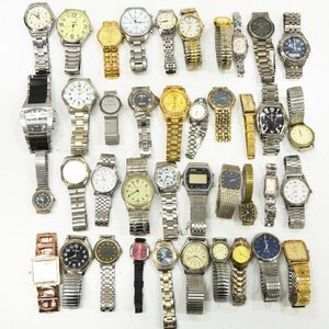 1円スタート！ 計40個 まとめて 大量セット 腕時計 CYMA CASIO DIESEL SEIKO ARMANI SKAGEN 等 クォーツ ジャンク②