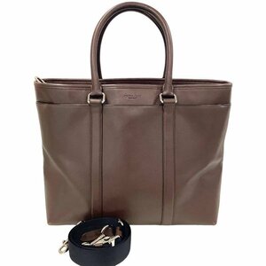 コーチ（COACH）ペリー　スムースレザー　2WAYトート　メンズ　ビジネスバッグ　ショルダー　ブラウン　K1661　F54758【中古】KB-7895