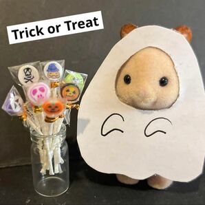 ミニチュア　ハンドメイド　ハロウィン　小瓶付き　キャンディ　シルバニア　お人形　おままごと　ドールハウス　撮影に