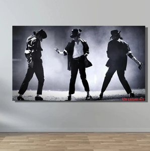  C197 マイケル・ジャクソン Michael Jackson モノクロ キャンバスアートポスター 特大サイズ 60×100cm イラスト 海外製 枠なし