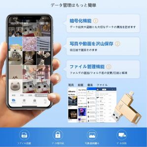 【MFi認証取得】iPhone用USBメモリー 256GB USBフラッシュドライブ 高速USB 3.0 フラッシュメモリー （ゴールド）の画像6