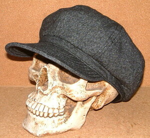 新品 CUSHMAN クッシュマン 1950's ビンテージ ブラック シャンブレー生地 キャスケット ワークキャップ (Lサイズ/約60cm) ハンチング 帽子