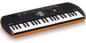 美品■カシオ(CASIO) 電子キーボード SA-76 44ミニ鍵盤 ブラック&オレンジ