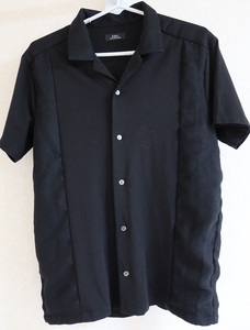 【5351】【中古】コンビネーションメッシュ 半袖シャツ（ブラック、50)