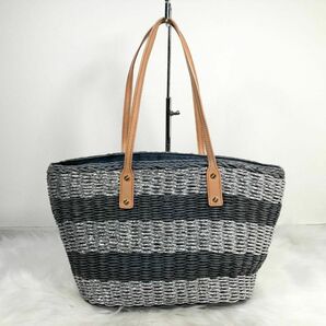 TORY BURCH トリーバーチ トートバッグ ストロー レザー かごバッグの画像4