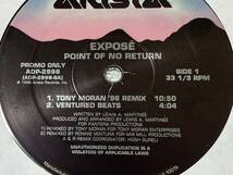 【80's】Expose / Point Of No Return, Come Go With Me （1996、12 Inch-Single、Promo US盤、Tony Moran 96 Remix、Ronnie Ventura Mix）_画像2