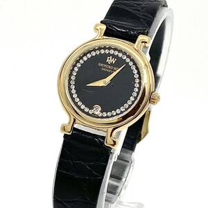 RAYMOND WEIL 腕時計 18K GOLD デイト ラウンド ダイヤインデックス クォーツ quartz Swiss ブラック ゴールド レイモンドウェイル D96