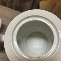 ビンテージ シュガーポット 陶器 デットストック コーヒー マグカップ スープカップ アンティーク 白磁 ホワイト カフェ 容器 保存 蓋付き_画像5