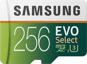 未使用品　Samsung EVO Select 256GB microSDXC　マイクロSD　付属品：アダプター サムスン　エヴォセレクト