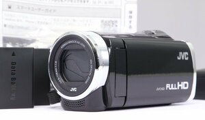 【 極美品 | 動作保証 】 JVC デジタルビデオカメラ Everio GZ-E108 クリアブラック 【 純正の大容量バッテリーパック 追加付属 】