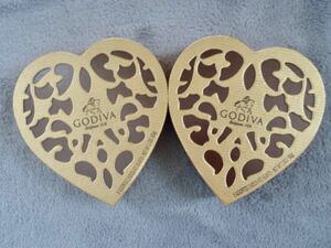 GODIVA ゴディバ ハート型 2個 空き箱 収納 小物 アクセサリー 入れ物 宝箱 box プレゼント 匿名480円〜 定形外300円