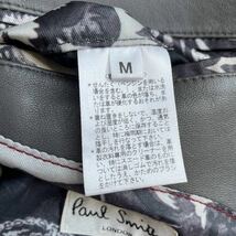 希少色！ポールスミス 【裏地で魅せる】PaulSmith レザージャケット テーラード ラムレザー 羊革 裏地 ペイズリー 総柄 グレー メンズ M_画像7