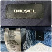 美品/L相当●DIESEL ディーゼル デニム ジップ パーカー フードジャケット G ジージャン インディゴブルー パッチワーク風 切替デザイン_画像10