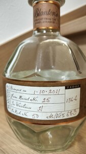 Blanton's ブラントン　Straight from the barrel ストレートフロムザバレル　バーボンウィスキー　空瓶