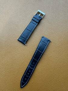 JCぺラン クロコダイル ブルーグレー　時計ベルト 革ベルト 19mm 希少品