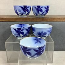 A4045 茶器セット. 深川製磁 カトレア. 金彩. 急須. 湯呑み 5客_画像5