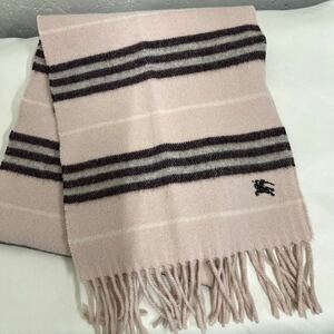 【おすすめ♪】a20 BURBERRY LONDON バーバリーロンドンBLUE LABEL チェック柄マフラー　薄くすみピンク　可愛い♪ 人気♪ お買い得！！