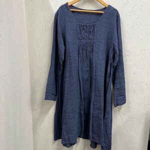 【美品♪】a22 人気♪nest Robe ネストローブ　リネン混長袖ワンピース　シンプル　ナチュラルコーデ　日本製　おすすめ♪お買い得！！