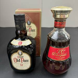 B6614(013)-121/IR5000　酒　2本まとめ　Grand Old Parr AGED 12 YEARS　40％750ml　箱付き　Bisquit XO　COGNAC