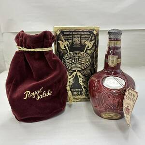 M7186(022)-527/SK4000　酒　ROYAL SALUTE SCOTCH WHISKY 21年　ロイヤルサルート　スコッチウイスキー　40％　700ml　袋・箱付き