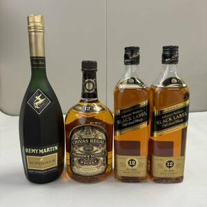 B3006(022)-171/TK6000　酒　※同梱不可　４本まとめ　REMY MARTIN SUPERIEUR / CHIVAS REGAL 12YEARS OLD / Johnnie Walher BLACK LABEL