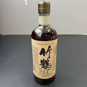 B17107(013)-116/MR53000　【千葉県内のみ発送】酒　NIKKA WHISKY　竹鶴　21年　PURE MALT　ニッカウイスキー　TAKETSURU　43％　700ml