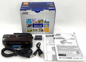 動作確認済 JVC ケンウッド KENWOOD ビデオカメラ EVERIO 防水 防塵 内蔵メモリー32GB ブラウン GZ-R300