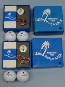 セット★CASINO WORLD OPEN INTERNATIONL TOUR 石川遼 ゴルフボール ピン マーカー ゴルフ用品 USED 90417★！！