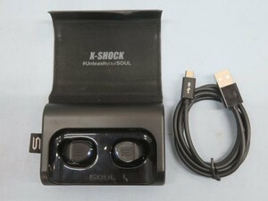★SOUL X-SHOCK ワイヤレスイヤホン 充電ケース/USBケーブル付き 動作品 90185★！！