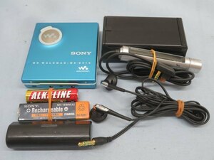 MDLP対応★SONY MZ-E510 ポータブルMDプレーヤー ブルー WALKMAN ソニー ウォークマン リモコン/ニッケル電池/充電器付 動作品 89995★！！