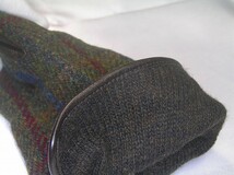 手袋 メンズ Brown系♪ ハリスツイード Harris Tweed ♪英国製 Made in Scotland M～L-size 手織Woolウール+本革 4314■郵便送料140円_画像7