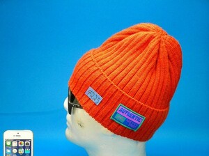 差し色にオレンジ色系♪オーセンティック AUTHENTIC ニットキャップ Unisex F-size ニット帽 ワッチ ビーニー 帽子 4225■郵便送料210円