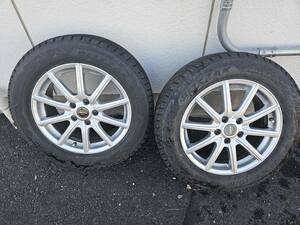 スバル　フォレスター　スタッドレスタイヤホイールセット　２本　225/60R17　BS　ブリザック　格安　1000円スタート売り切り！