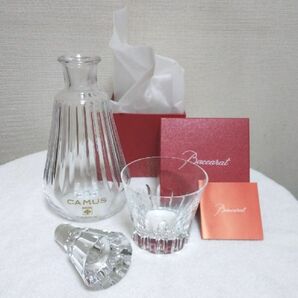 Baccarat バカラ 未使用グラス＆カミュバカラ空ボトル デキャンタ