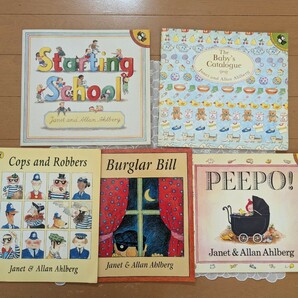 中古英語絵本5冊☆The Babys Catalogue☆Starting School☆PEEPO!☆Cops and Robbers☆BurglarBill☆Janet＆AllanAhlberg☆洋書☆送料込み